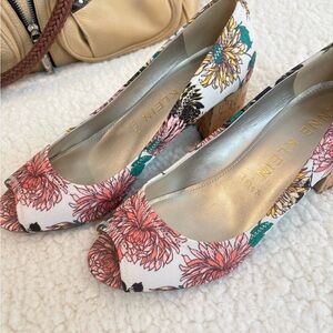 Anne Klein Women's Floral Peep Toe Heels - Multicolor size 9